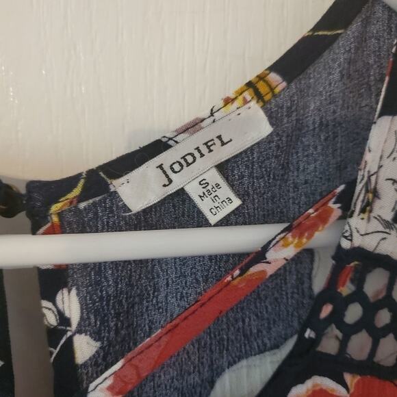 JODIFL NAVY floral flowy tunic dress‎ - Picture 3 of 11